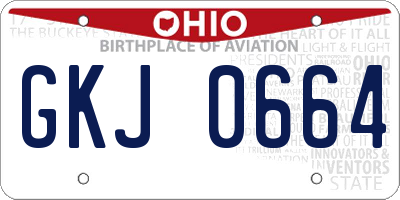 OH license plate GKJ0664