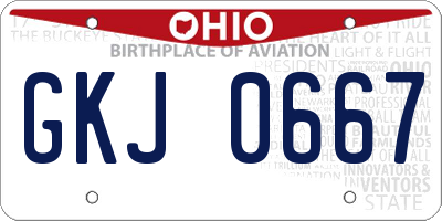 OH license plate GKJ0667