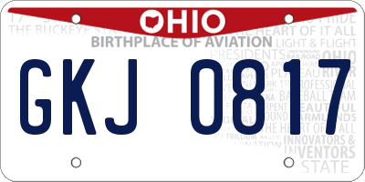 OH license plate GKJ0817