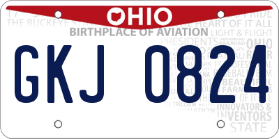 OH license plate GKJ0824