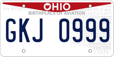 OH license plate GKJ0999