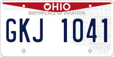 OH license plate GKJ1041