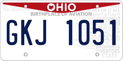 OH license plate GKJ1051