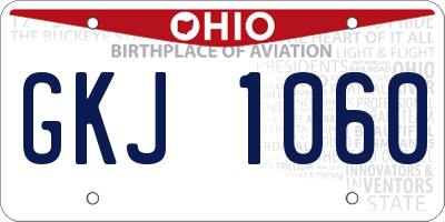 OH license plate GKJ1060