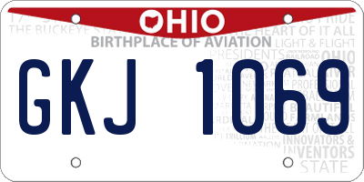 OH license plate GKJ1069