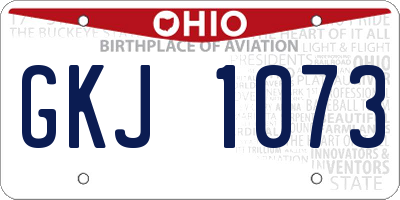OH license plate GKJ1073