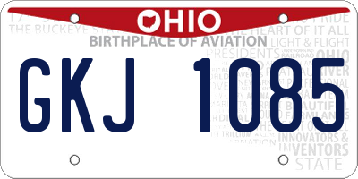 OH license plate GKJ1085