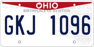 OH license plate GKJ1096