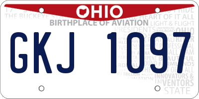 OH license plate GKJ1097