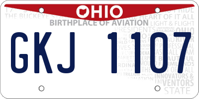 OH license plate GKJ1107
