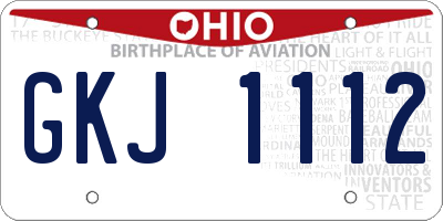 OH license plate GKJ1112
