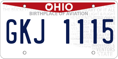 OH license plate GKJ1115