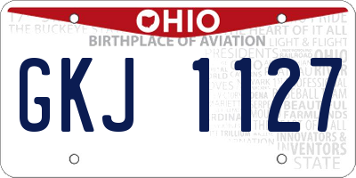 OH license plate GKJ1127