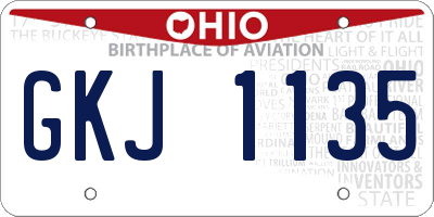 OH license plate GKJ1135