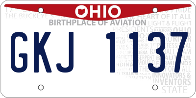 OH license plate GKJ1137