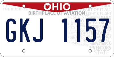 OH license plate GKJ1157