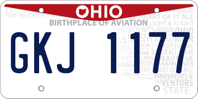 OH license plate GKJ1177
