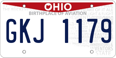 OH license plate GKJ1179