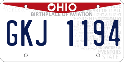 OH license plate GKJ1194