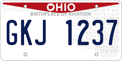 OH license plate GKJ1237