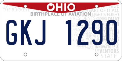 OH license plate GKJ1290