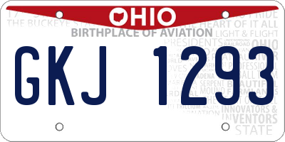 OH license plate GKJ1293