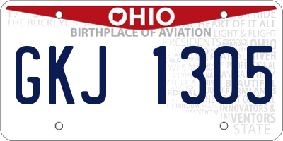 OH license plate GKJ1305