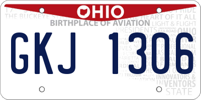 OH license plate GKJ1306