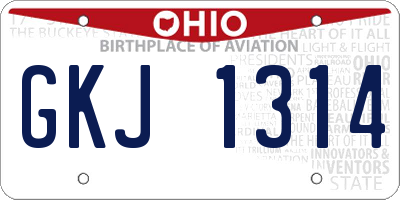 OH license plate GKJ1314