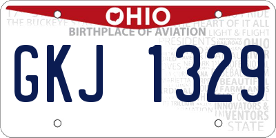 OH license plate GKJ1329