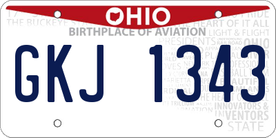 OH license plate GKJ1343