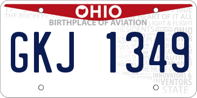 OH license plate GKJ1349
