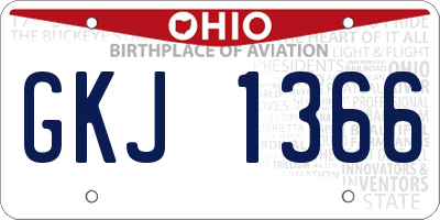 OH license plate GKJ1366