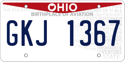 OH license plate GKJ1367