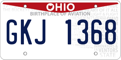 OH license plate GKJ1368
