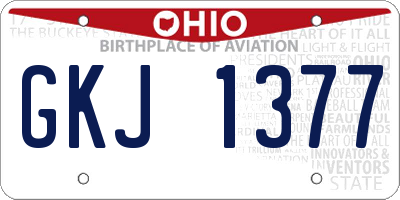 OH license plate GKJ1377