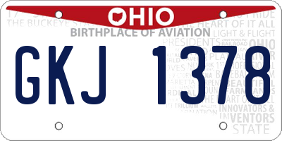 OH license plate GKJ1378