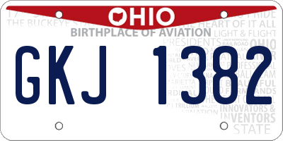 OH license plate GKJ1382