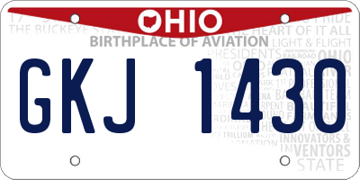 OH license plate GKJ1430