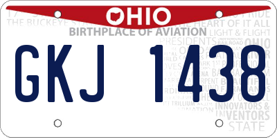 OH license plate GKJ1438