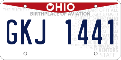 OH license plate GKJ1441