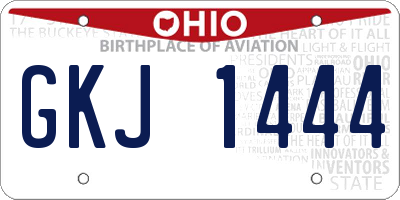 OH license plate GKJ1444