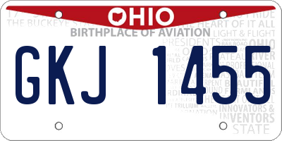 OH license plate GKJ1455