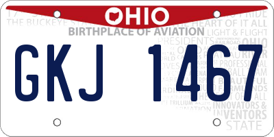 OH license plate GKJ1467