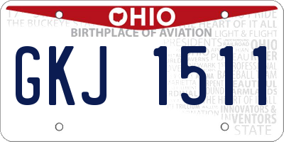 OH license plate GKJ1511