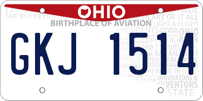 OH license plate GKJ1514