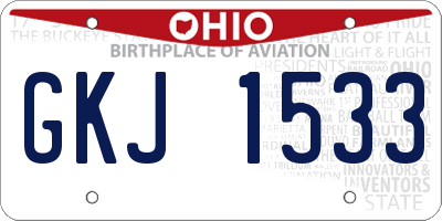 OH license plate GKJ1533