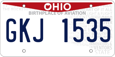 OH license plate GKJ1535