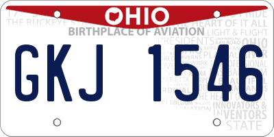 OH license plate GKJ1546