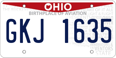 OH license plate GKJ1635